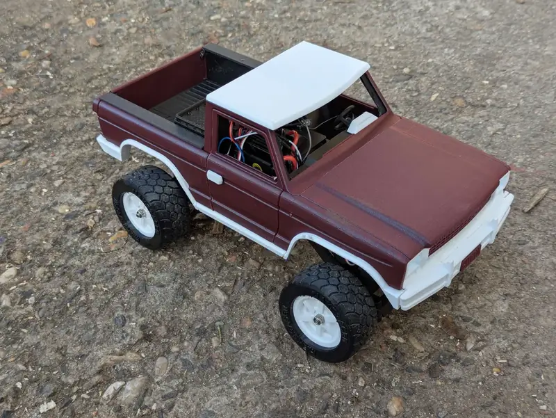Maroon and white classic pickup